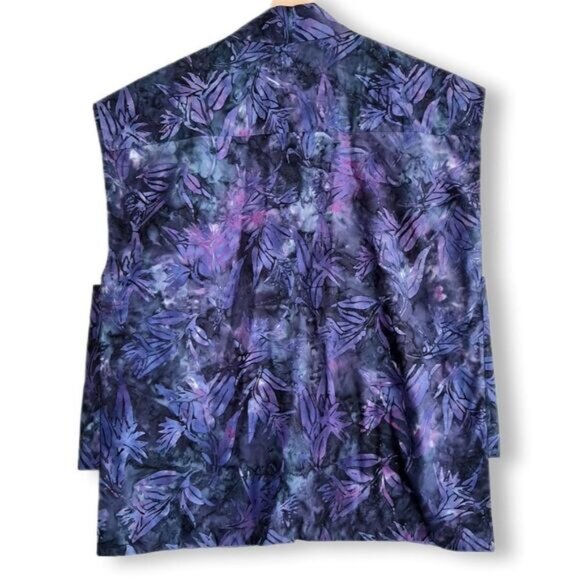 HANDMADE Boho Open Front Embroidered Vest Abstract Floral Purple Sz L - Picture 2 of 15